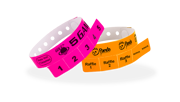 Custom Vinyl 5 Tab Wristbands - 5 Cash TagsTearable Voucher For Events