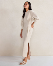 Fleece Gathered Waist Dress