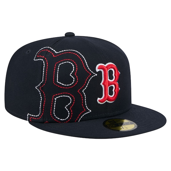 Boston Red Sox New Era Yarn Stitch 59FIFTY Fitted Hat - Navy