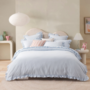 Ruffle Sky Blue Quilt Cover Set + Separates