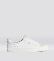 OCA Low White Premium Leather Vintage White Suede Sneaker Men