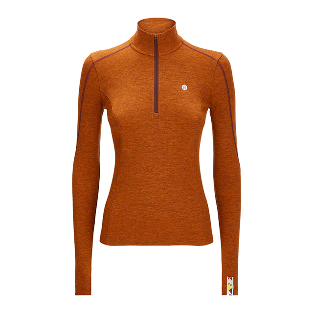 Women's Yardang Yak Wool Jersey - Copper Orange