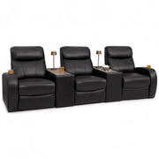 Rialto Leather Console Table Row of 3 Home Theater Seating