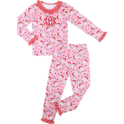 Pink Knit Santa And Holly Pajamas
