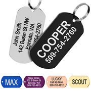 Rectangle Dog ID Tag in Stainless Steel