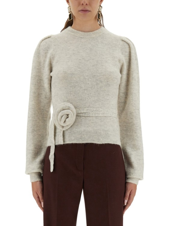 Rotate Birger Christensen Knit Sweater With Flower Detail | THE LIST