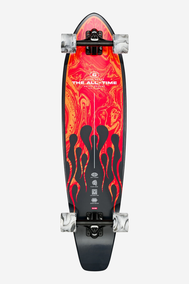 The All-Time 35" Longboard - Red Flames