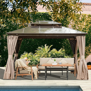 Polycarbonate Hardtop Gazebo Dark Brown