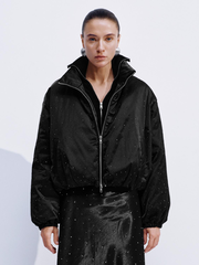 High Neck Polka Dot Down Jacket