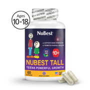 NuBest Tall 10+, Powerful Growth for Kids & Teens (10+), Milk Drinkers, 60 Capsules