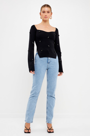 Sequin Flower Sweater