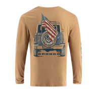 Ford Bronco Mens Illustrated Patriotic Graphic Long Sleeve Shirt
