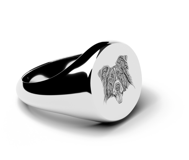 Custom Engraved Pet Portrait Ring