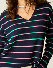 Zella Merino Sweater: Navy Stripe
