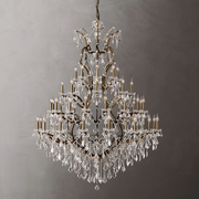 19TH C. Crystal Round Chandelier 60"