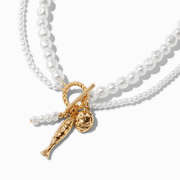 pearl toggle beach multi-strand necklace