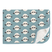 Print Sherpa-Lined Throw Blanket in Stormy Sea Santa's Sleigh