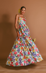 Juliet Maxi Dress ~ Charm Peony White Taffeta