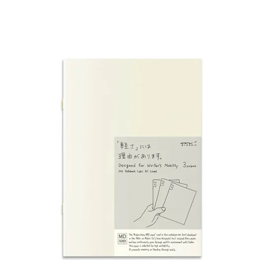 MD Paper Notebook Light Lined Pack of 3 - A5