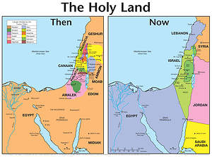 Holy Land: Then and Now Bible Map® - Wall Map - Laminated