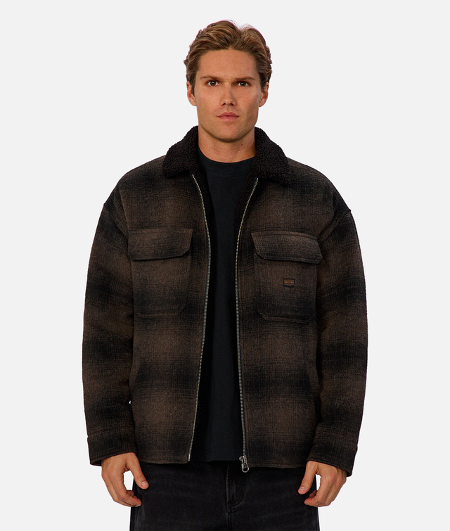 The Sacramento Zip Front Jacket - Brown Black