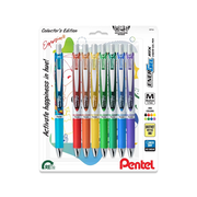 EnerGel RTX Retractable Liquid Gel Pen, Happiness Expressions Pack, (0.7mm) Medium Line, Assorted Ink, 8-Pk 