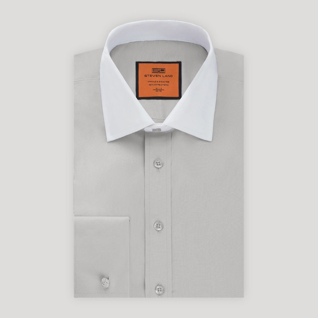 Poplin | French Cuff | 100% Cotton | Silver