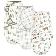 Baby Vision - 3Pk Hudson Baby Unisex Baby Quilted Cotton Swaddle Wrap, Forest Animals