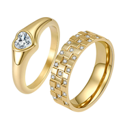 Heart Gold Couple Rings