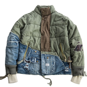 Hi-Street Patchwork Army Denim Jacket