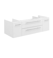 Fresca  FCB6148WH-VSL-D Lucera 48" White Floating Double Vessel Sink Modern Bathroom Vanity