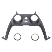 eXtremeRate Replacement Decorative Trim Shell with Accent Rings Compatible with PS5 Controller BDM-010/020/030/040/050 - Brushed Silver