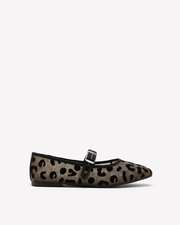 Extra Wide Width, Mesh Leopard Ballerina Flat with Strap