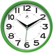 Infinity Instruments Home Essential Wall Clock, Green Resin, 9" (14220GR-3364)