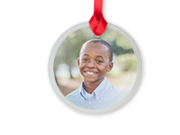 Glass Round Photo Ornament