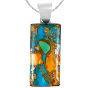 Spiny Turquoise Sterling Silver Pendant P3335-C89