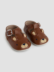 Brown Classic Leather Bear Pre Walker Shoes