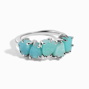Raw Crystal Ring - Luminous Amazonite