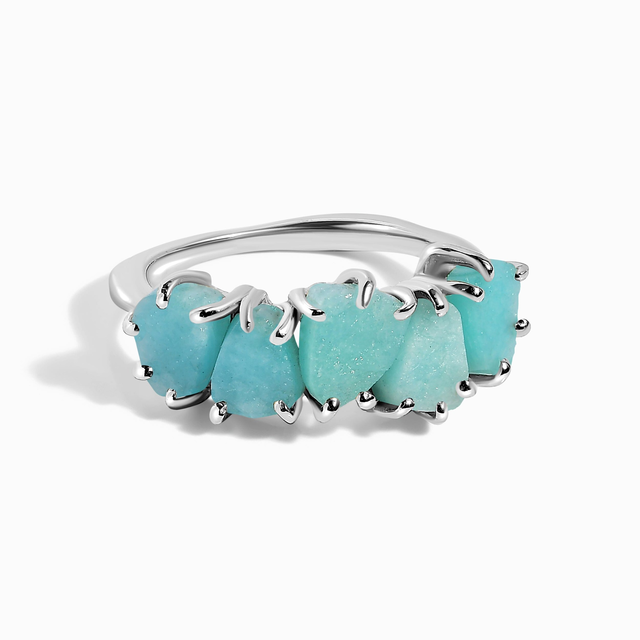 Raw Crystal Ring - Luminous Amazonite