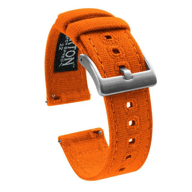 Pumpkin Orange Crafted Canvas Watch Band
