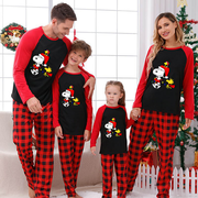 Christmas Matching Family Pajamas Dog Black Red Pajamas Set