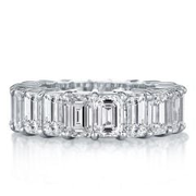 Italo Emerald Cut Eternity Wedding Band Ring Affordable
