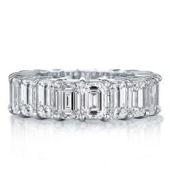 Italo Emerald Cut Eternity Wedding Band Ring Affordable