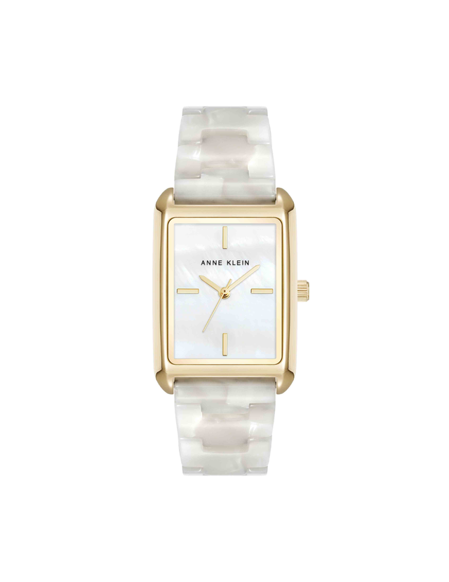 Delicate Rectangular Acetate Link Bracelet Watch
