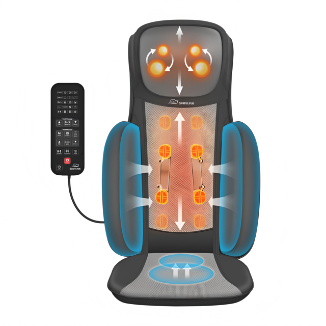 Full Body Massage Chair Pad, Shiatsu Neck and Back Massager with Heat