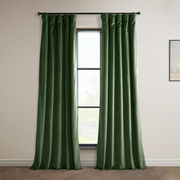 Eden Green Heritage Plush Velvet Room Darkening Curtain