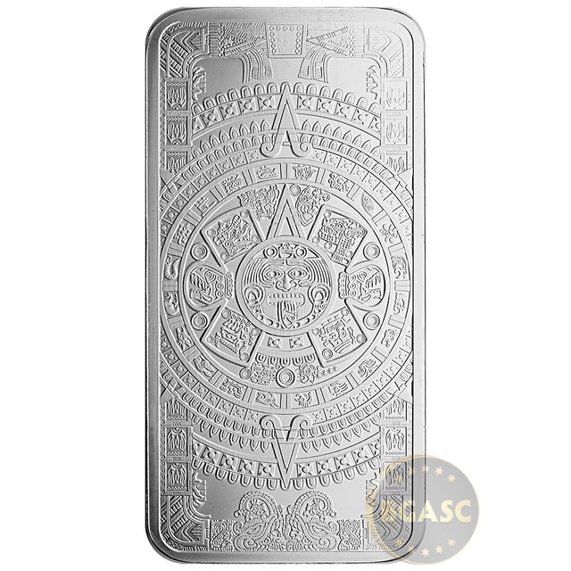 10 oz Aztec Calendar Silver Bar