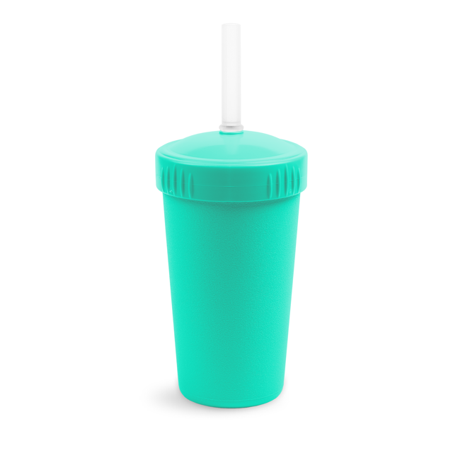 10 oz Straw Cup with No Pull-Out Silicone Straw USA Made from Recycled Materials