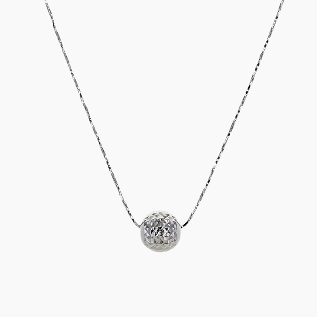 Diamond-Cut Single Ball Necklace