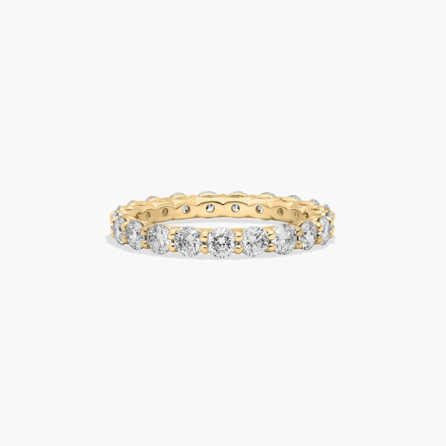 Low Dome Basket Eternity Ring With 2 CTW Lab-Grown Diamonds In 14K Yellow Gold (3.00mm)